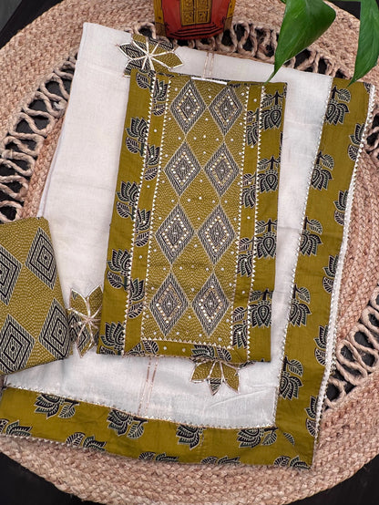 Mehendi Green Printed Pure Cotton Suit