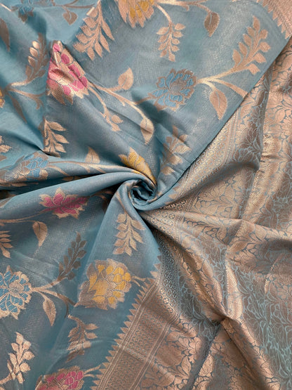 Firozi Tarini Fancy Chanderi Saree