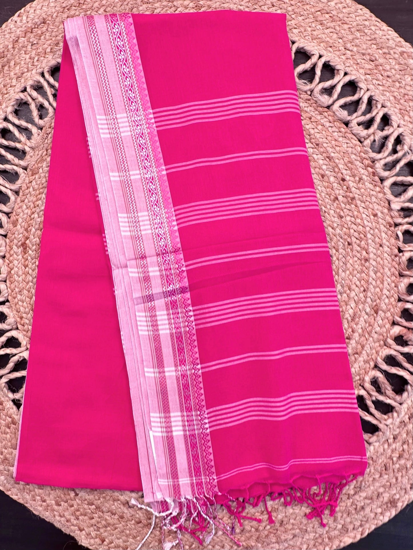 Rani Piku Bengal Cotton Saree
