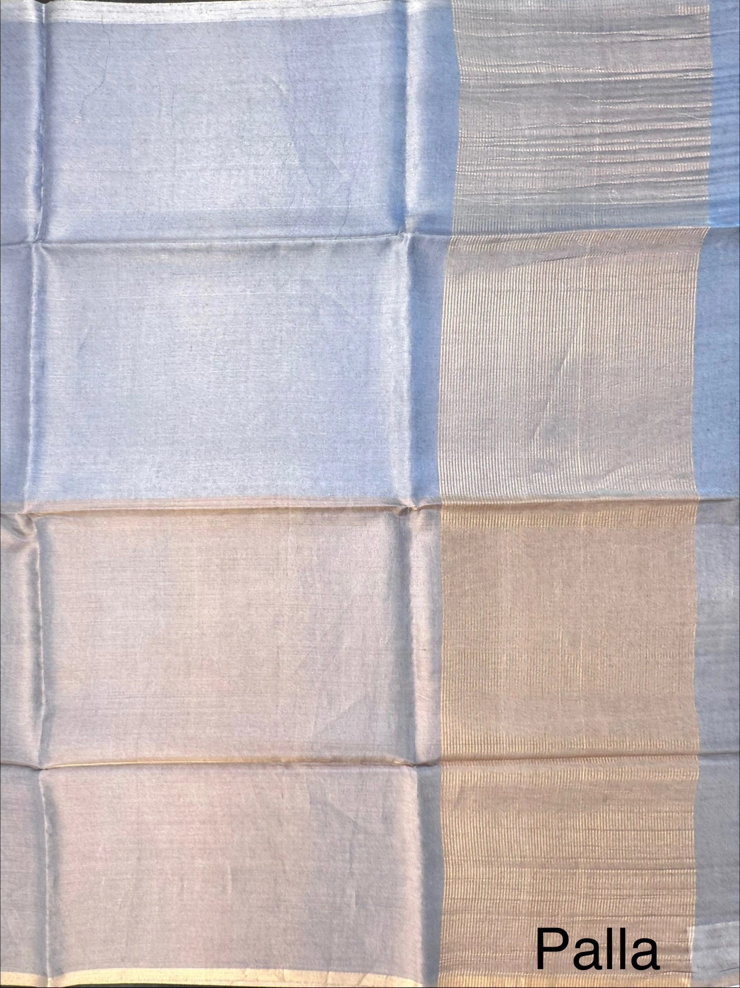 Bluish Grey Pure Tissue Silk Saree