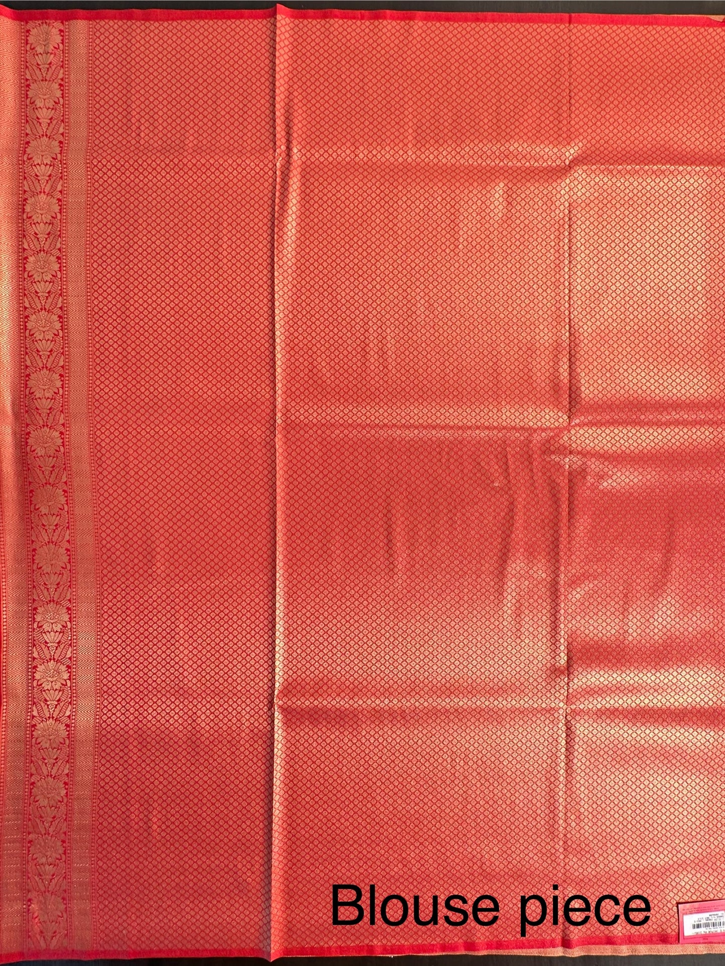 Cream-Red Blended Jamawar Saree