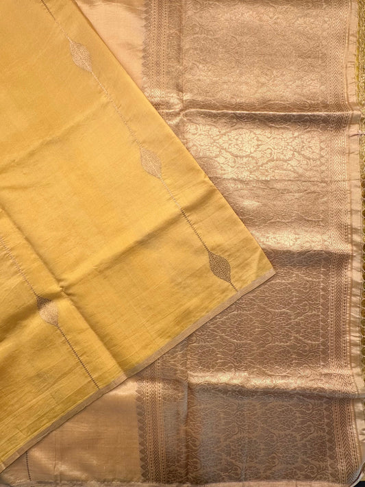 Yellow Banarasi Pure Silk Saree