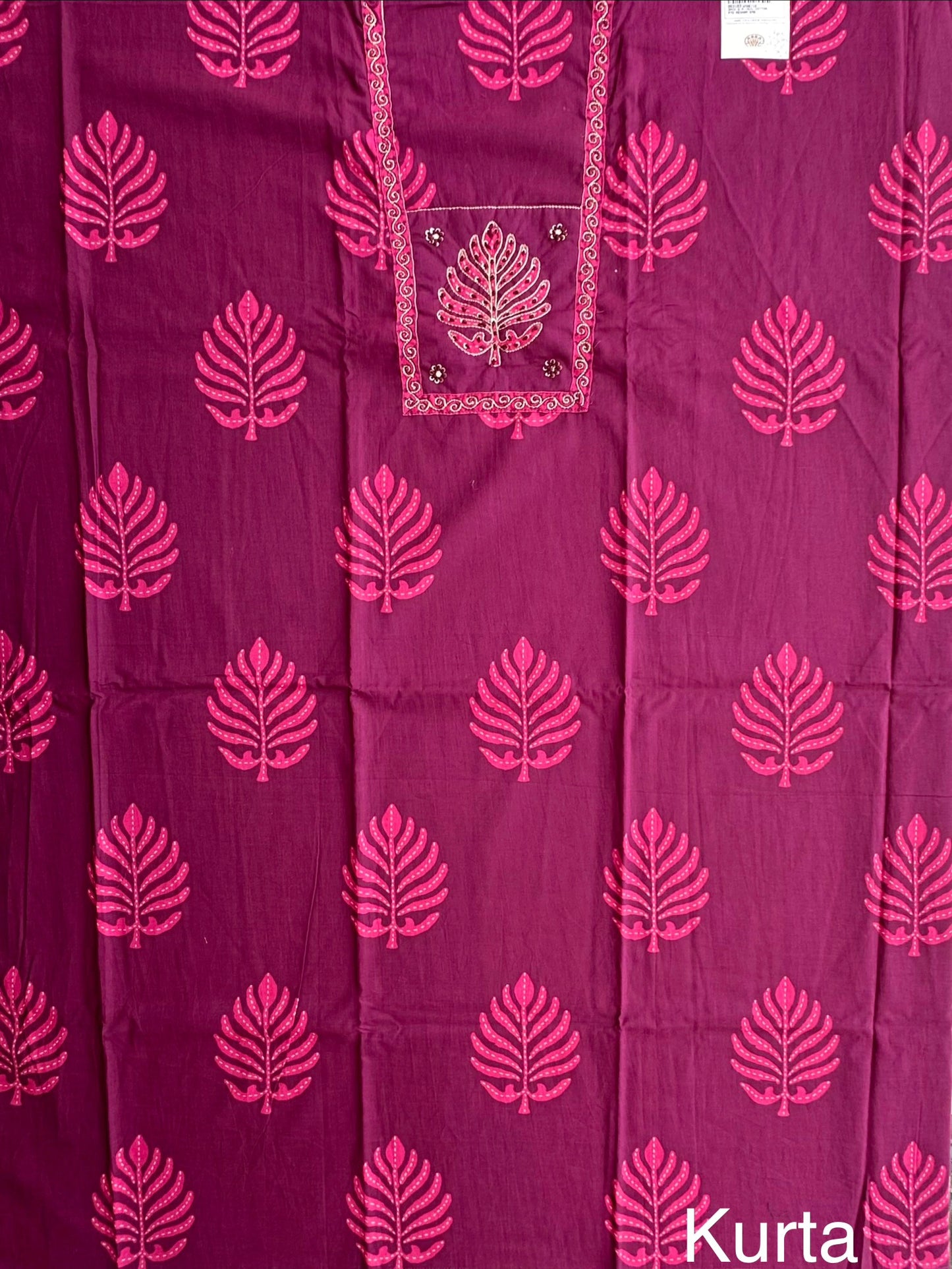 Magenta Rati Printed Pure Cotton Suit