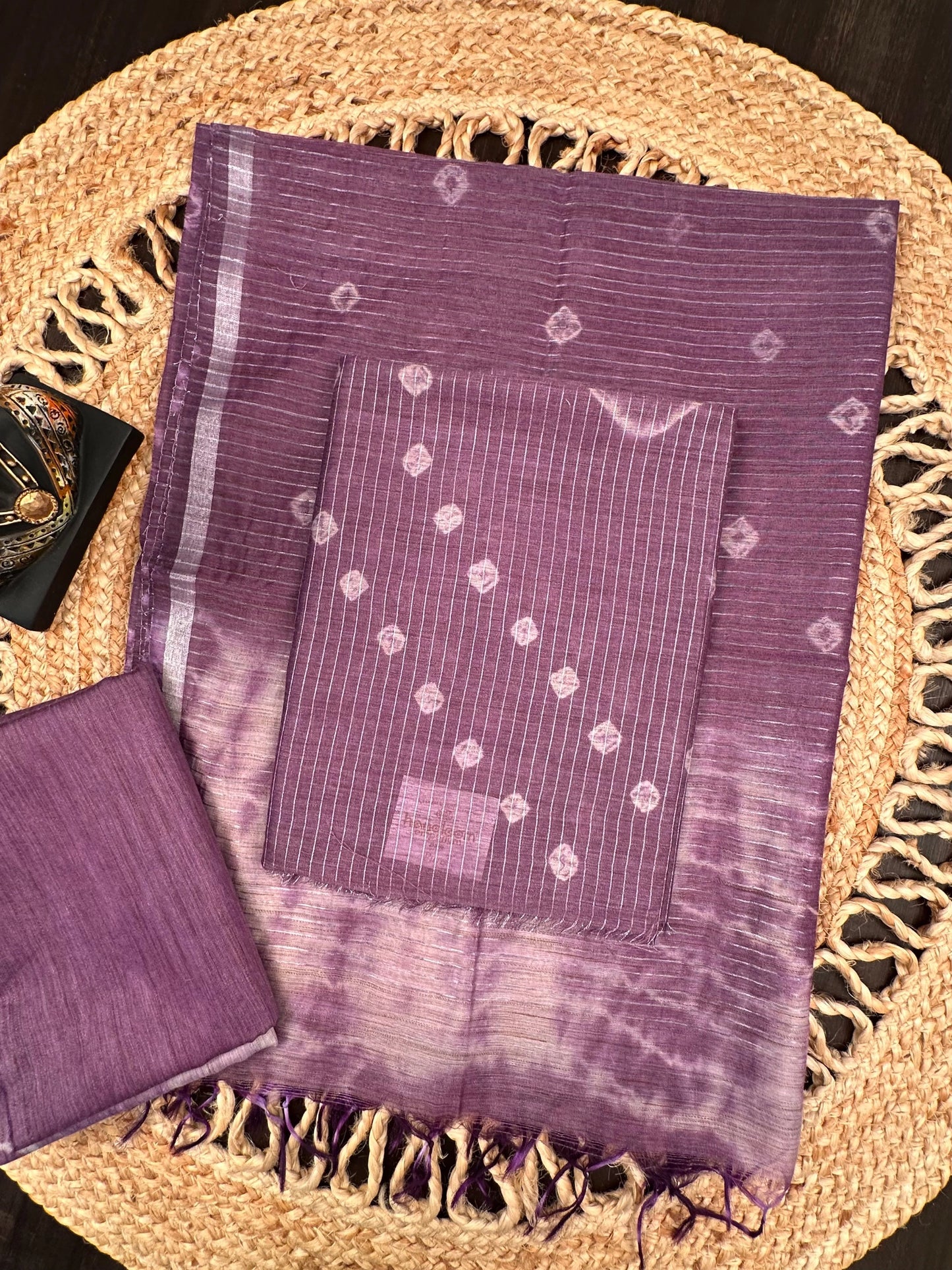 Purple Kumari Art Cotton 3-Piece Suit