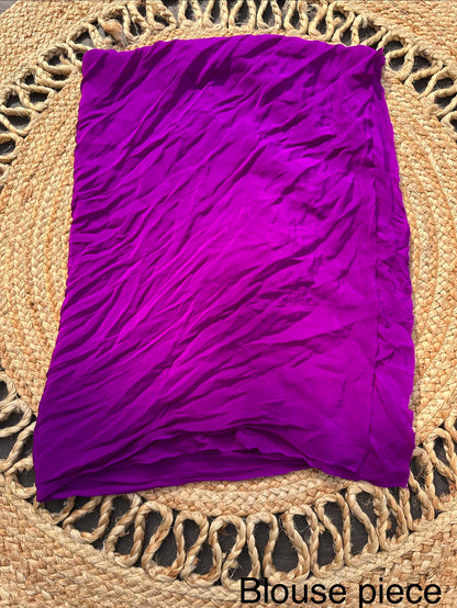 Purple Leheriya Pure Georgette Saree