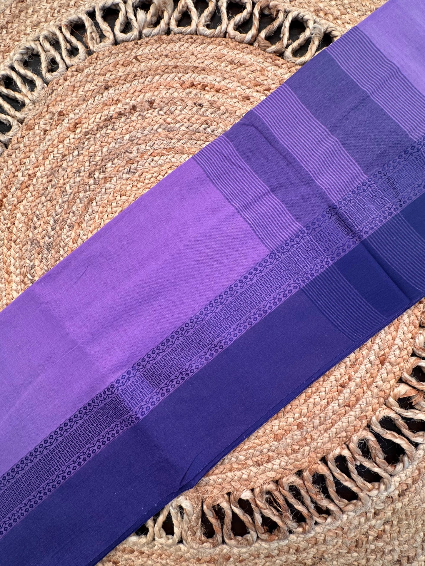Purple Piku Bengal Cotton Saree