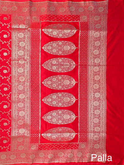Red Banarasi Jaal Artificial Silk Saree