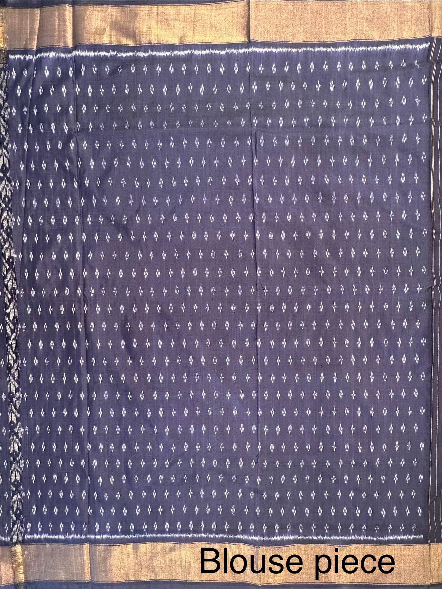 Navy Blue Ikkat Pure Silk Saree