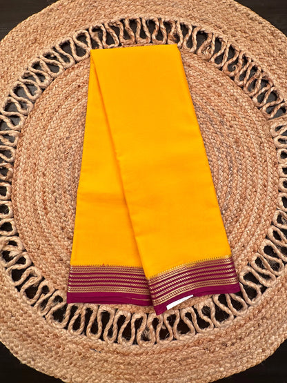 Yellow-Magenta Mysore Crepe Saree