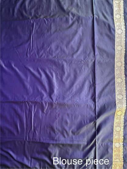 Navy Blue Banarasi Artificial Silk Saree