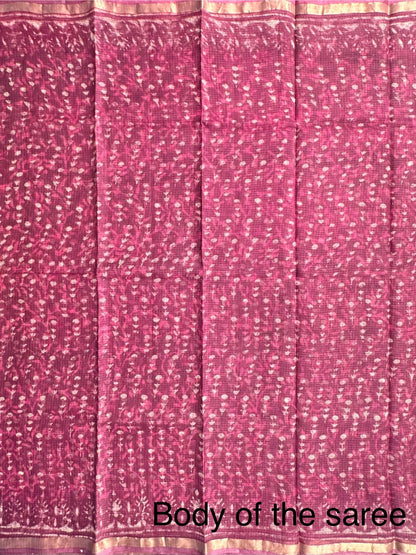 Purple Kota Doria Cotton-Silk Saree