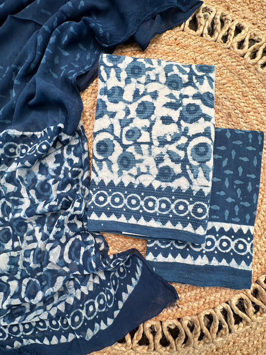 Indigo Blue Pure Cotton Suit