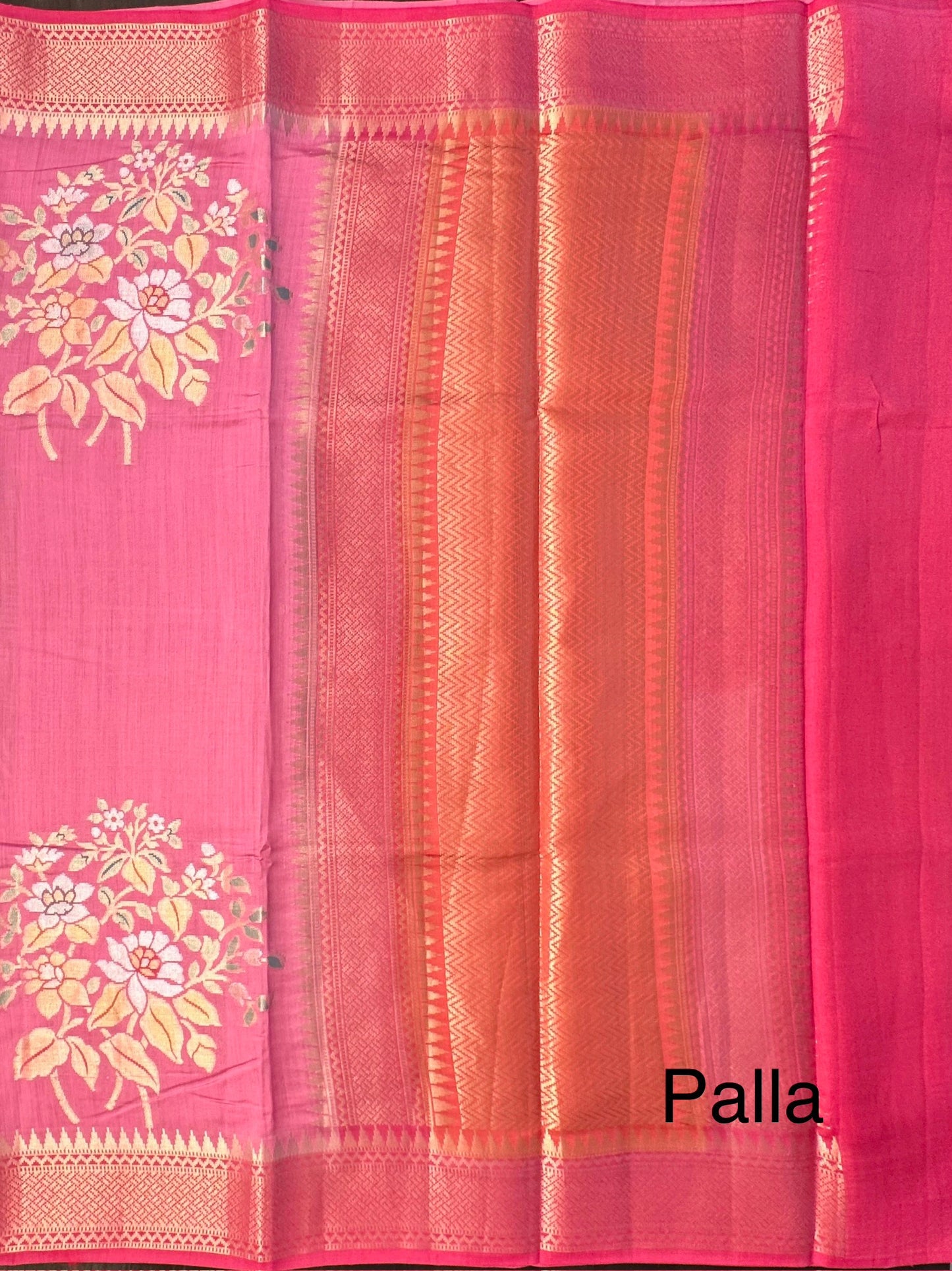 Pink Vishakha Pure Silk Saree