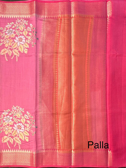 Pink Vishakha Pure Silk Saree