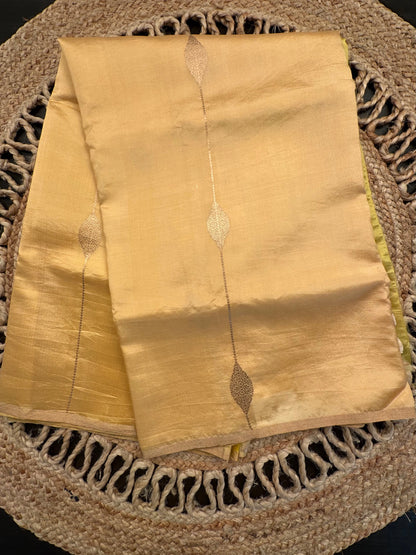 Yellow Banarasi Pure Silk Saree