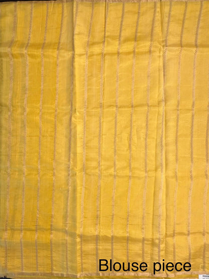 Yellow Banarasi Pure Silk Saree