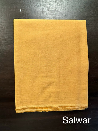 Mustard Jamdani Cotton 3-Piece Suit
