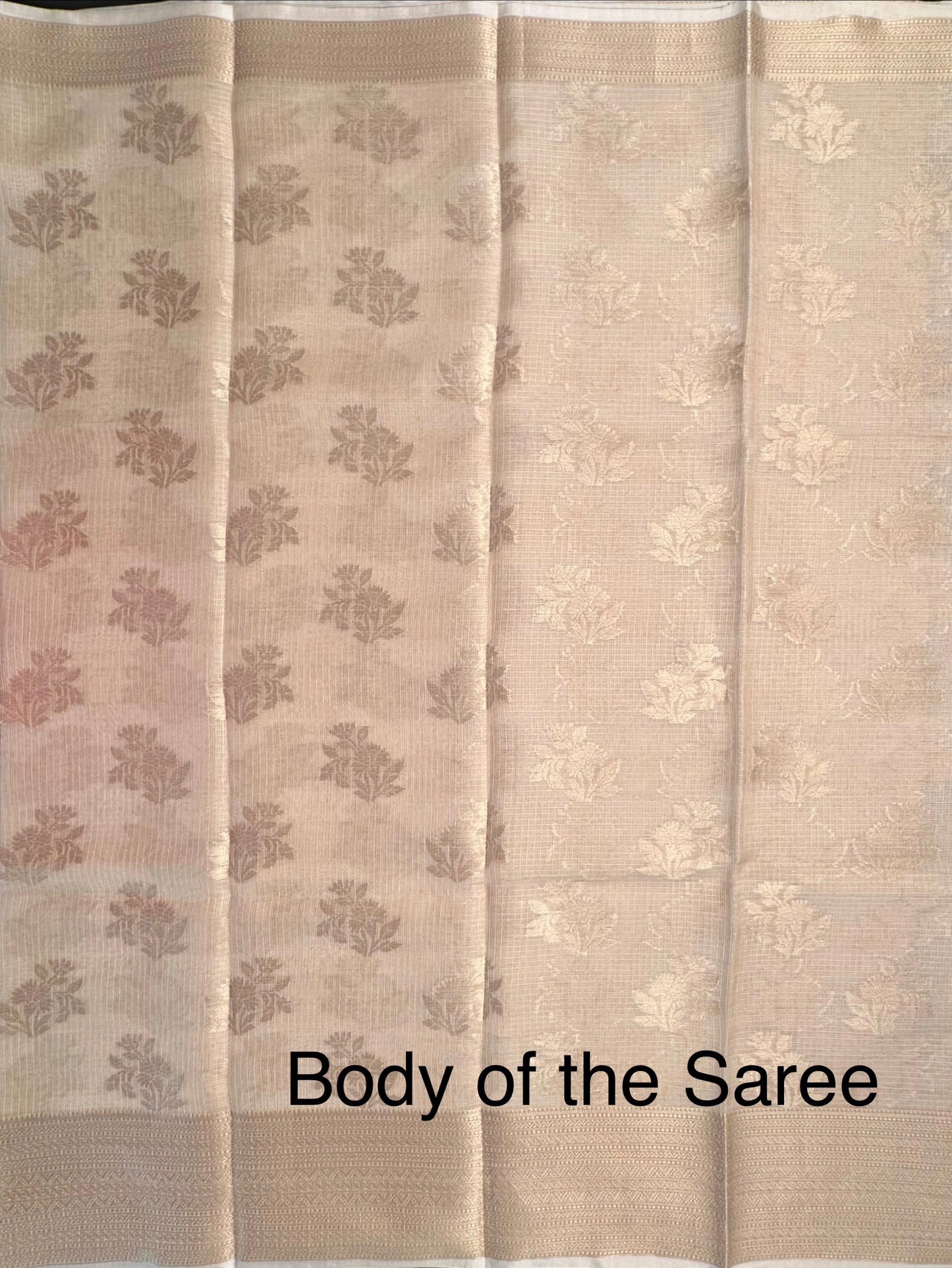 Beige Arvita Kota Doria Fancy Cotton Saree