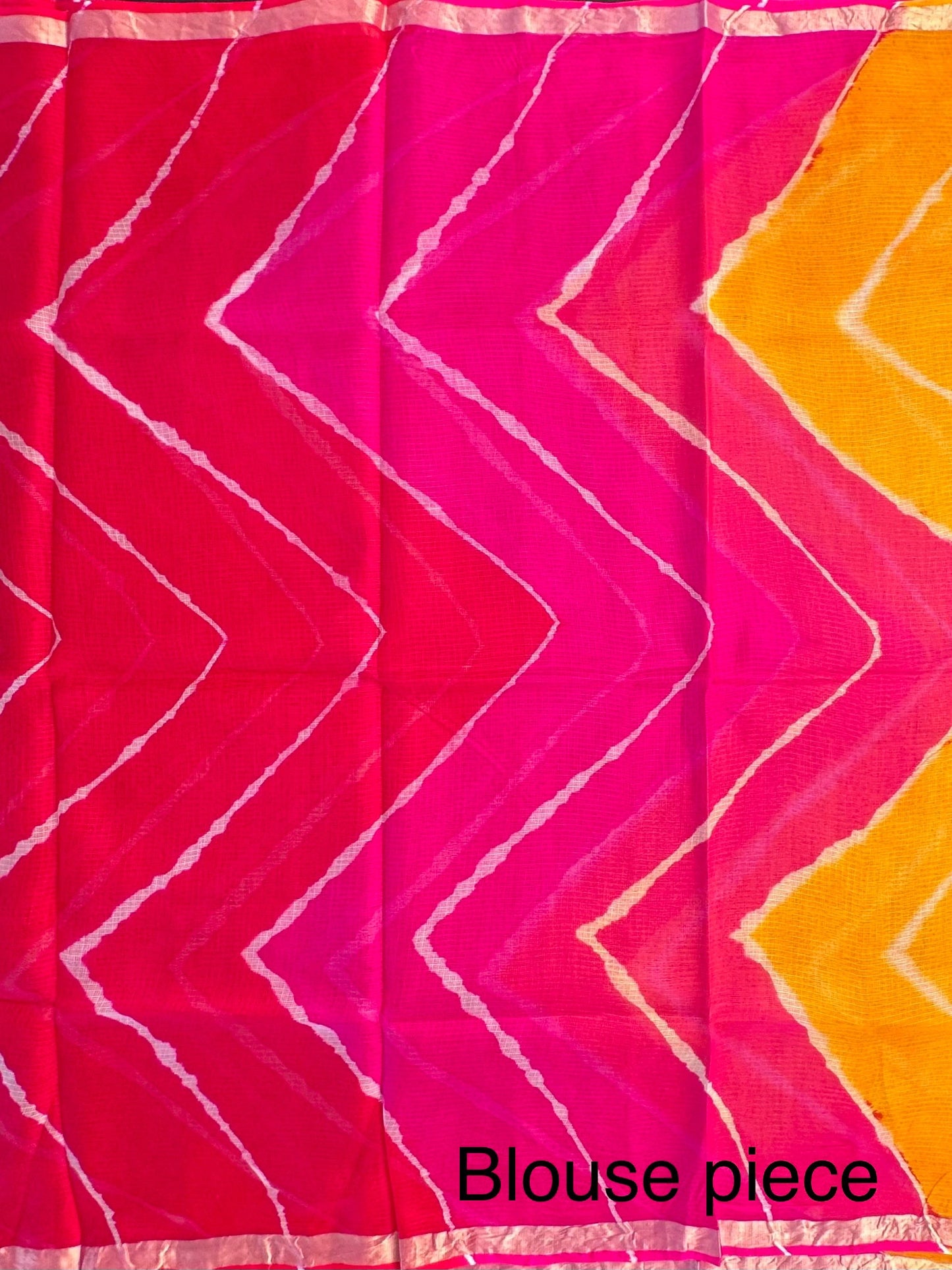 Yellow-Orange-Rani Leheriya Kota Doria Pure Silk Saree
