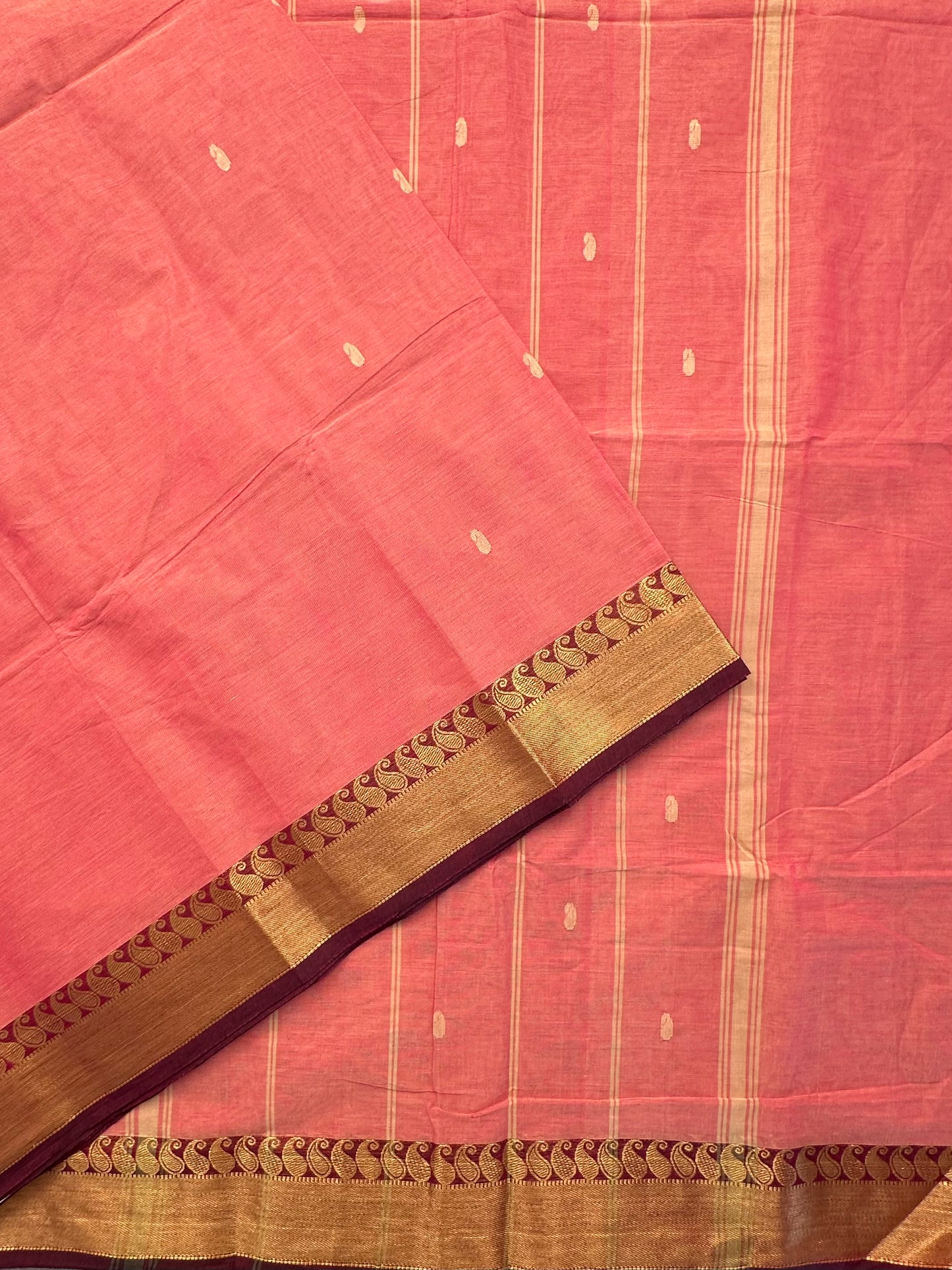 Pink Narayanpet Cotton Saree