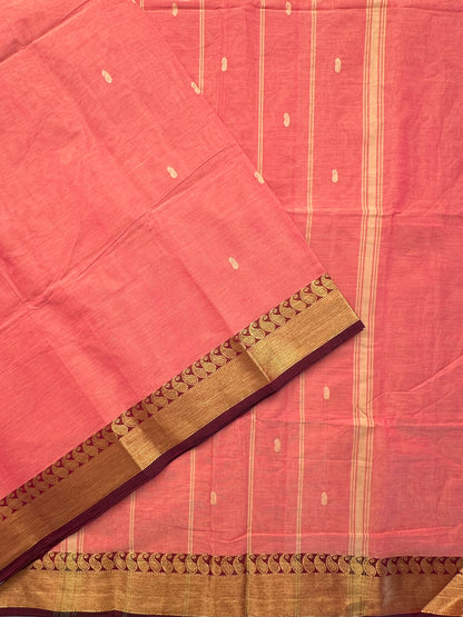 Pink Narayanpet Cotton Saree