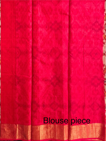 Beige Ikkat Kosa Cotton Silk Saree