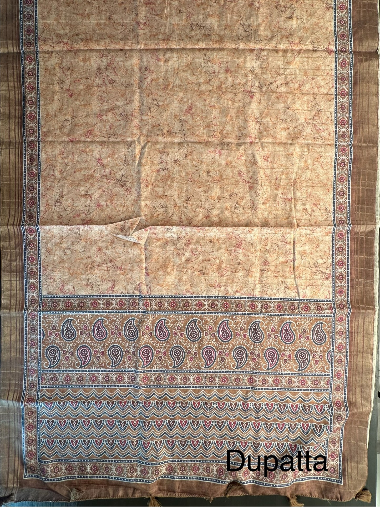 Ajrakh Print Chanderi 3-Piece Suit