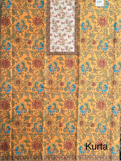 Yellow Fancy Cotton 3-Piece Suit