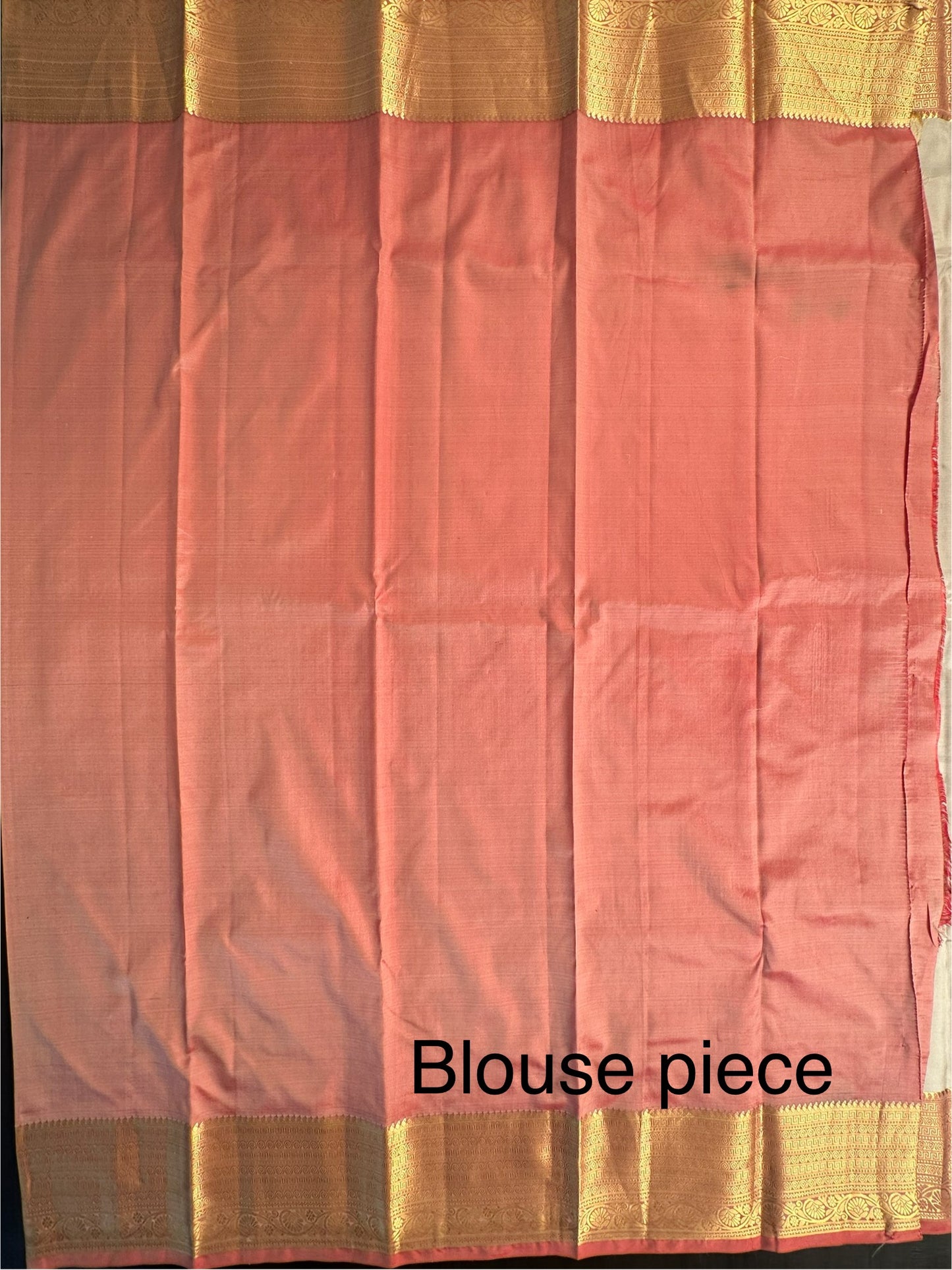 Beige Pondicherry Handloom Pure Silk Saree