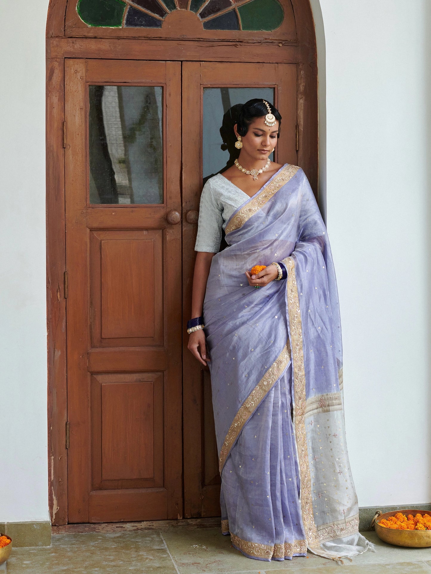 Pure Tissue Saree With Work