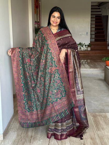 Bottle Green Woolen Shawl