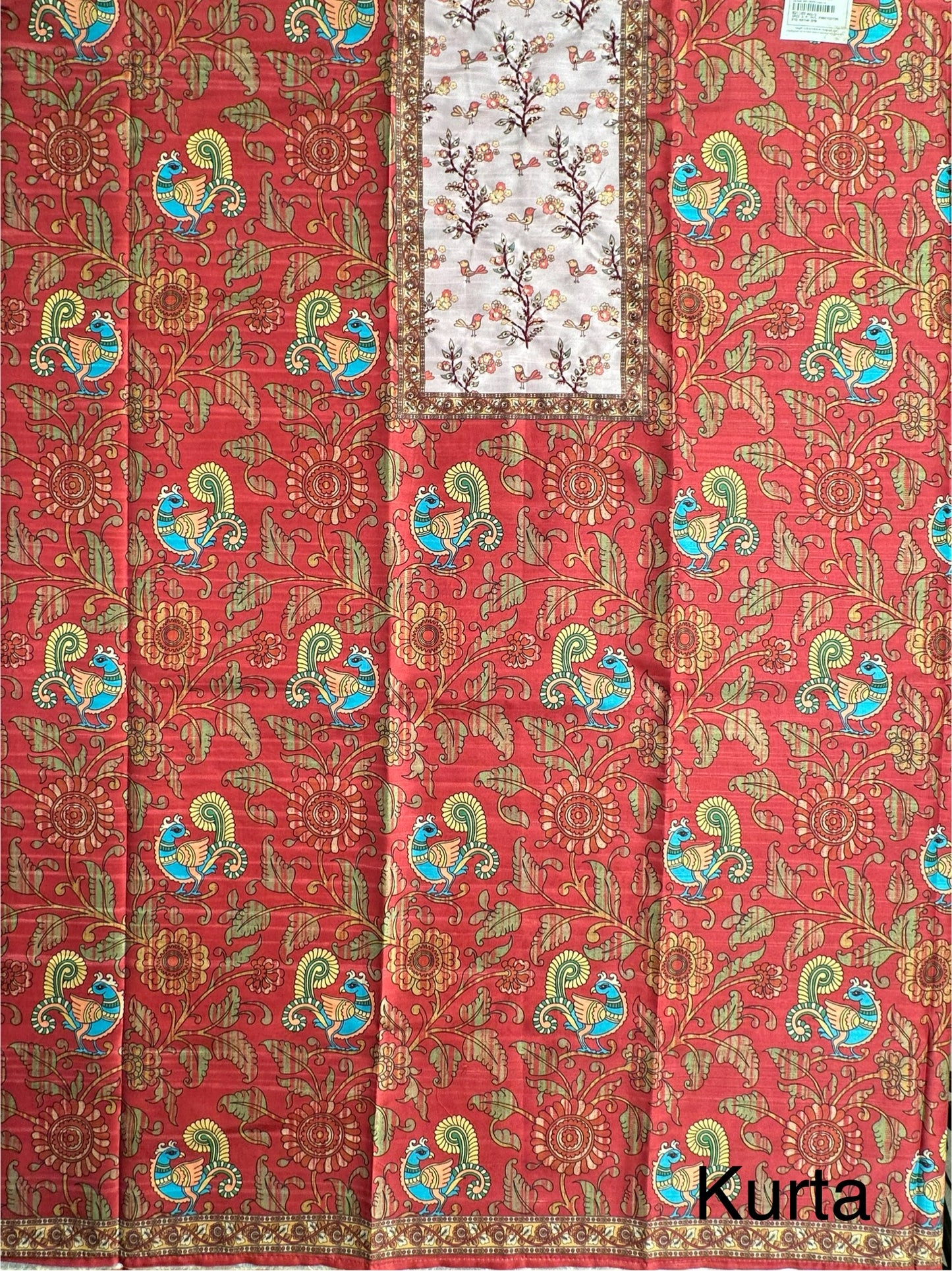 Red Fancy Cotton 3-Piece Suit