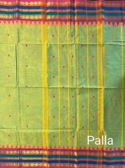 Green Narayanpet Cotton Saree