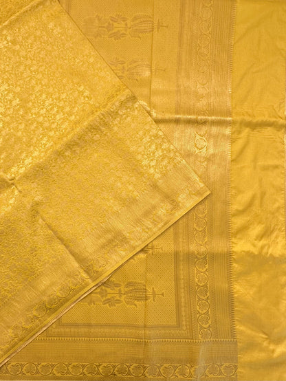 Yellow Jamawar Art Silk Saree
