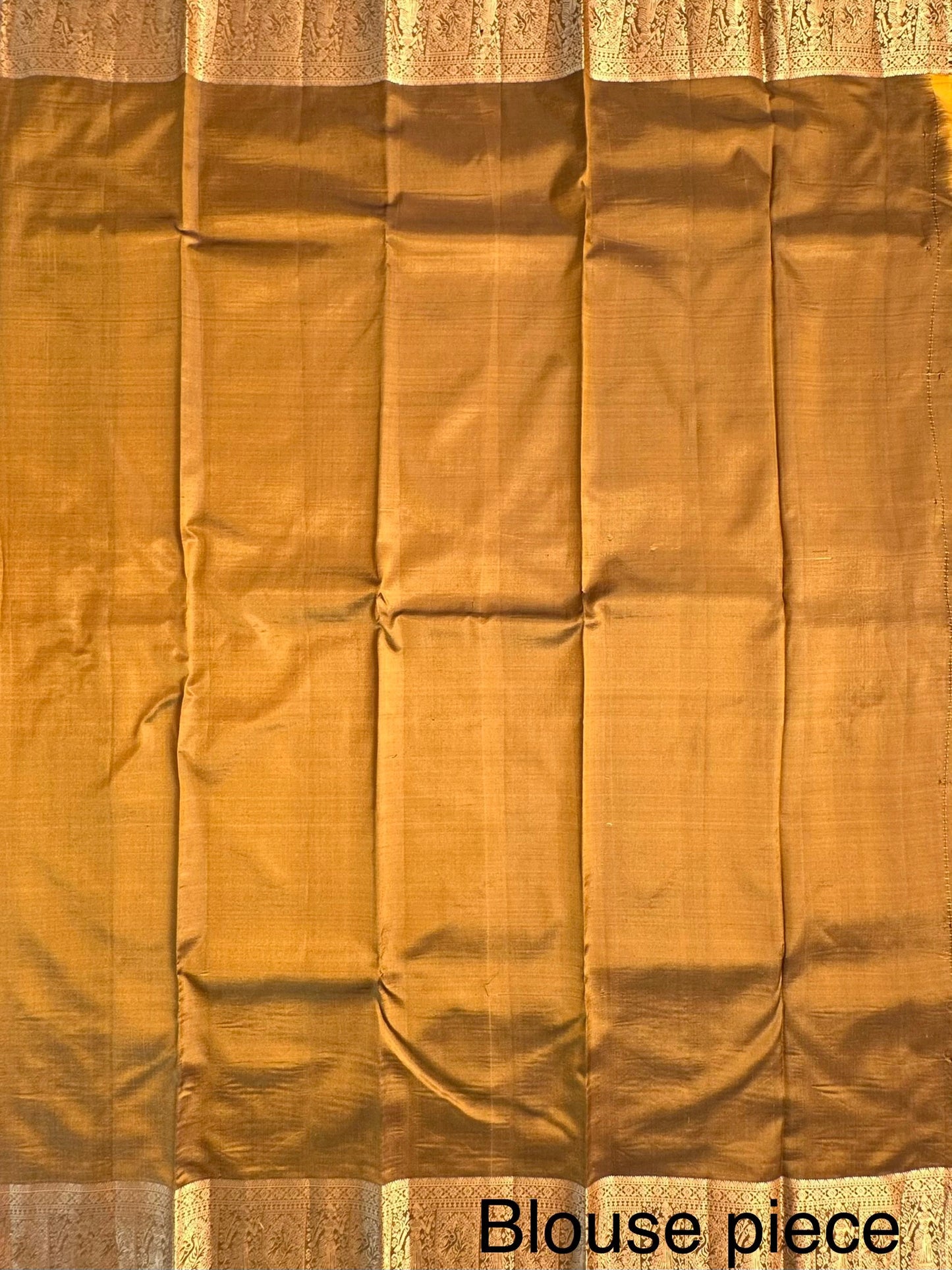 Mustard Pondicherry Pure Silk Saree