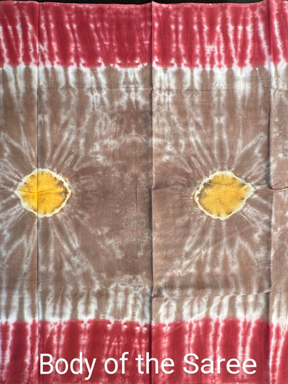 Beige Batik Pure Cotton Saree