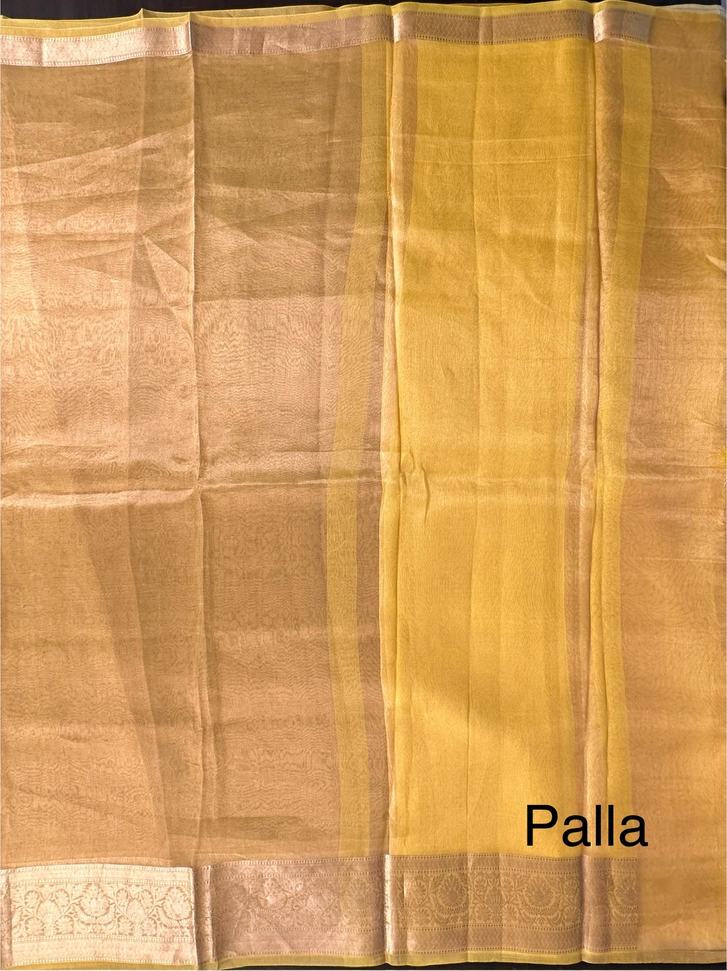 Mustard Pure Tissue Saree