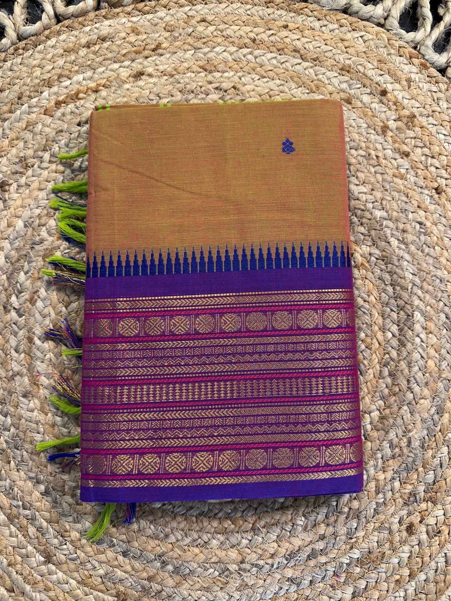 Mehndi Green Narayanpet Cotton Saree