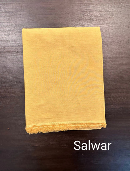 Yellow Jamdani Fancy Cotton 3-Piece Suit