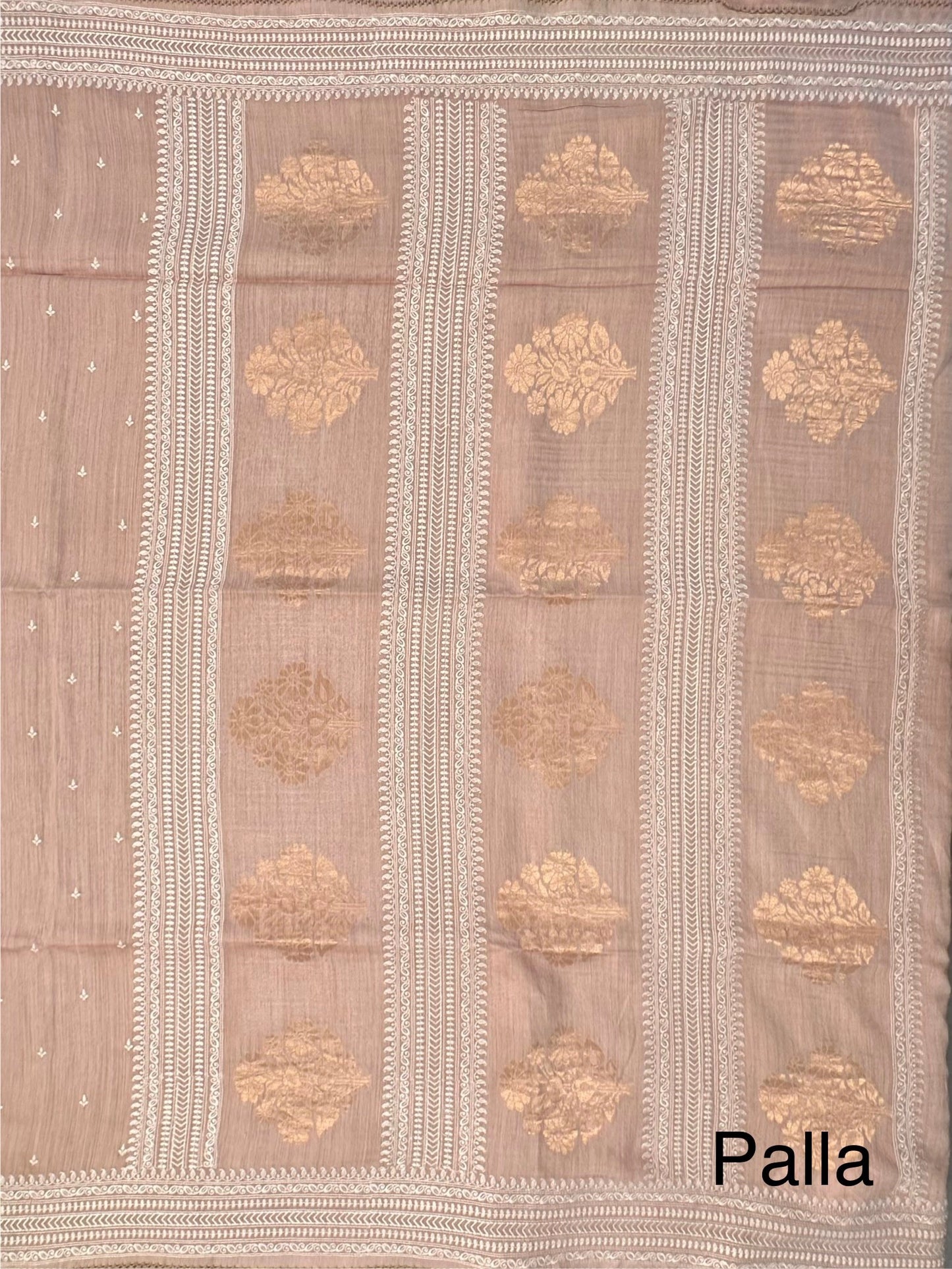 Beige Muga Silk Saree