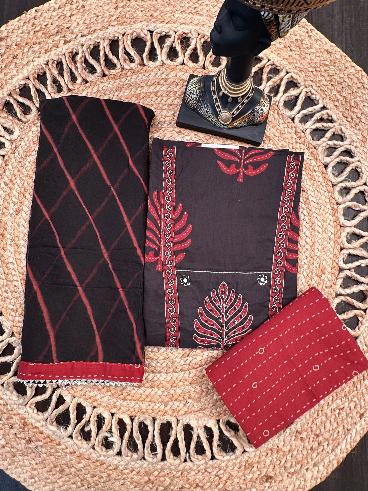 Black Printed Rati Pure Cotton Suit