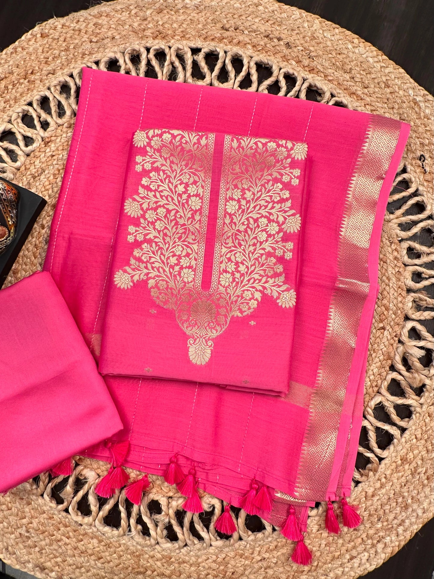 Pink Dhruvisha Handloom Chanderi Suit