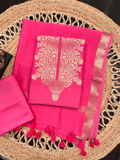Pink Dhruvisha Handloom Chanderi Suit