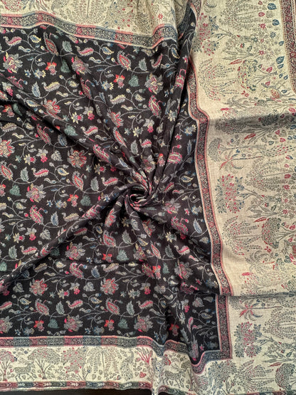 Black Blended Wool Shawl