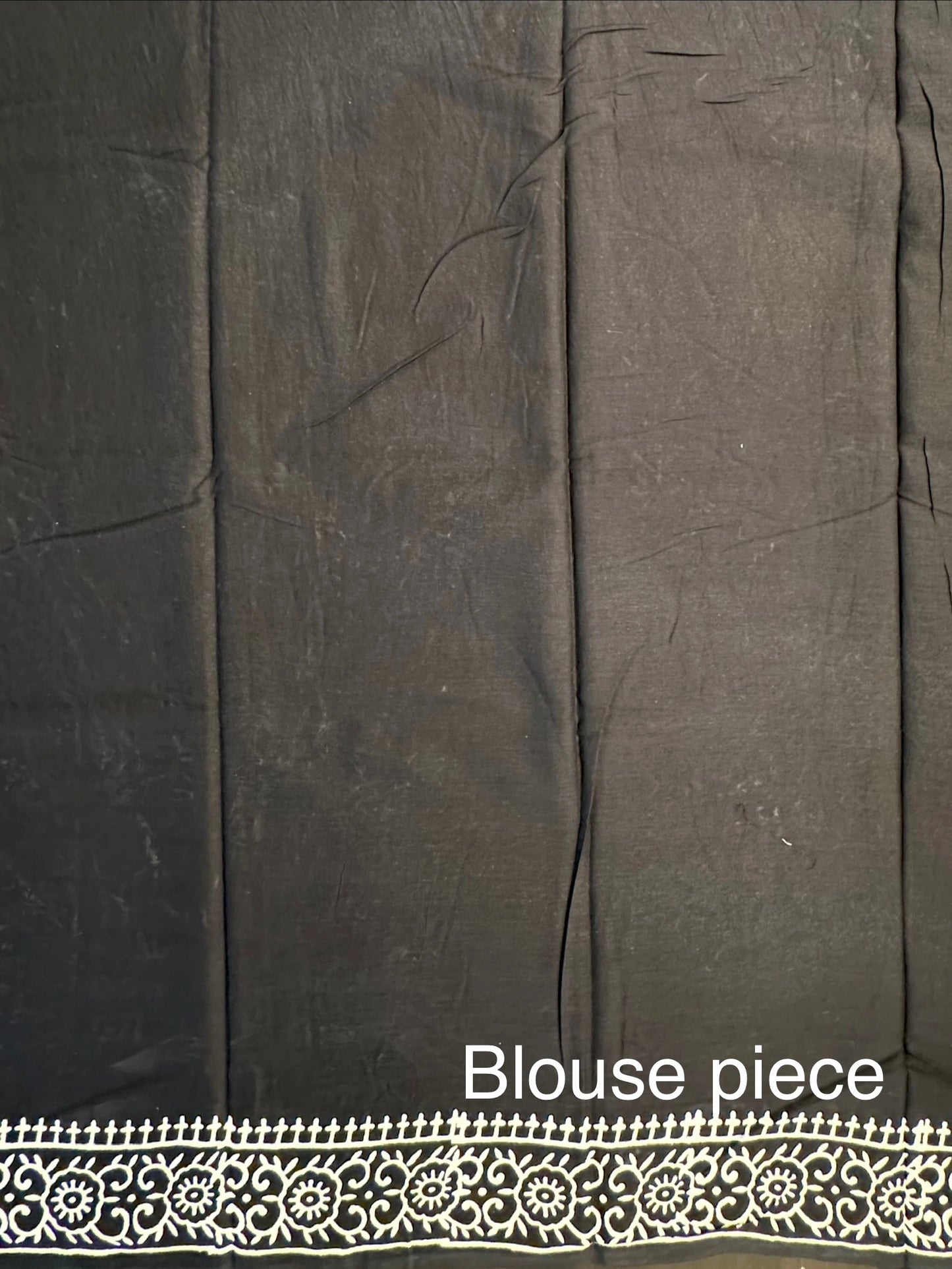 Black Baag Hand Block Print Pure Cotton Saree