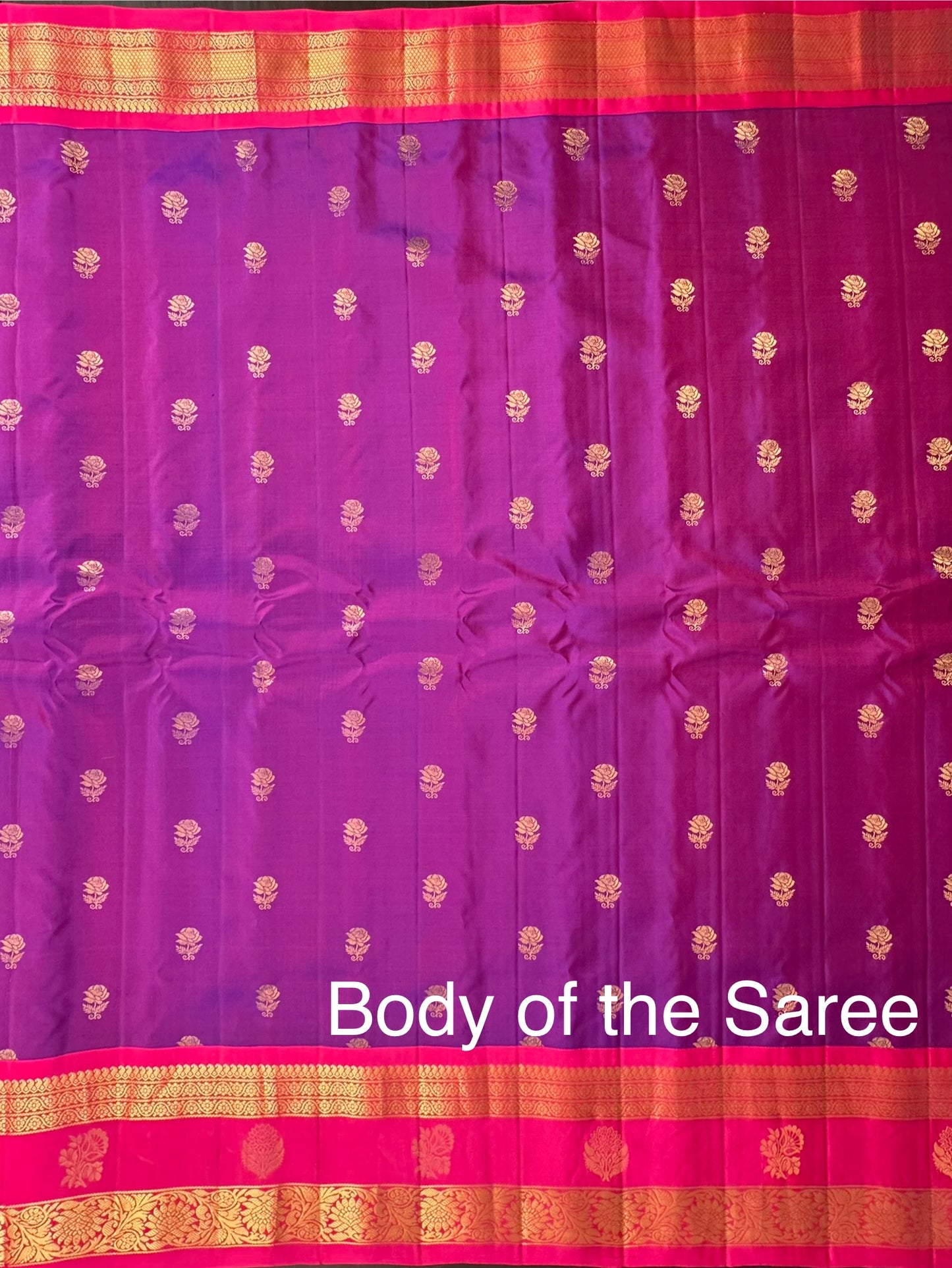 Purple-Rani Gadwal Pure Silk Saree