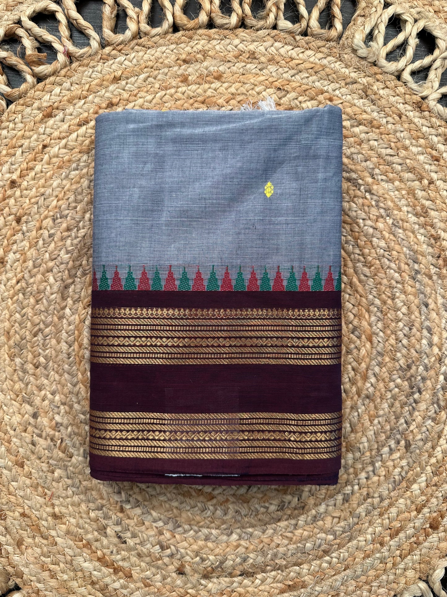 Grey Narayanpet Cotton Saree