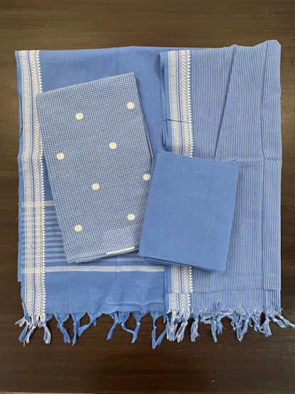 Blue South Cotton 3-Piece Suit