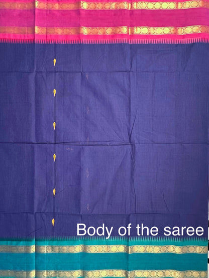 Blue Narayanpet Cotton Saree