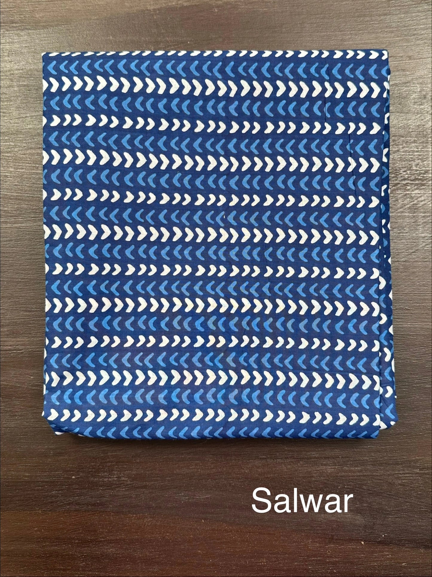 Navy Blue Jaipuri Cotton 3-Piece Suit